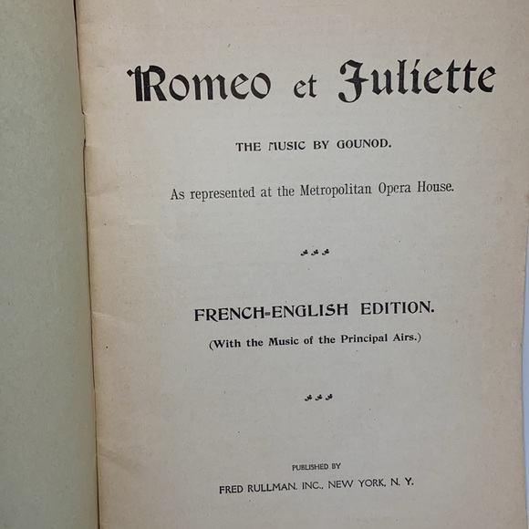 Official Libretto Romeo et Juliette Metropolitan Opera House French English - Picture 2 of 6